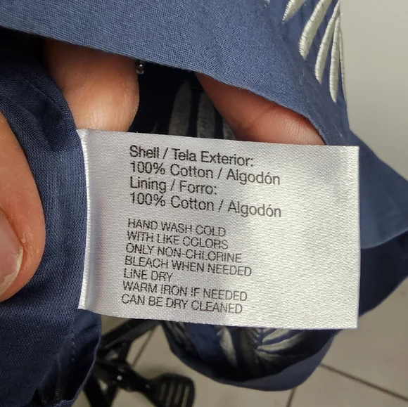 Oscar De La Renta Mid-length Blue Cotton dress Size 16 - Picture 8 of 10